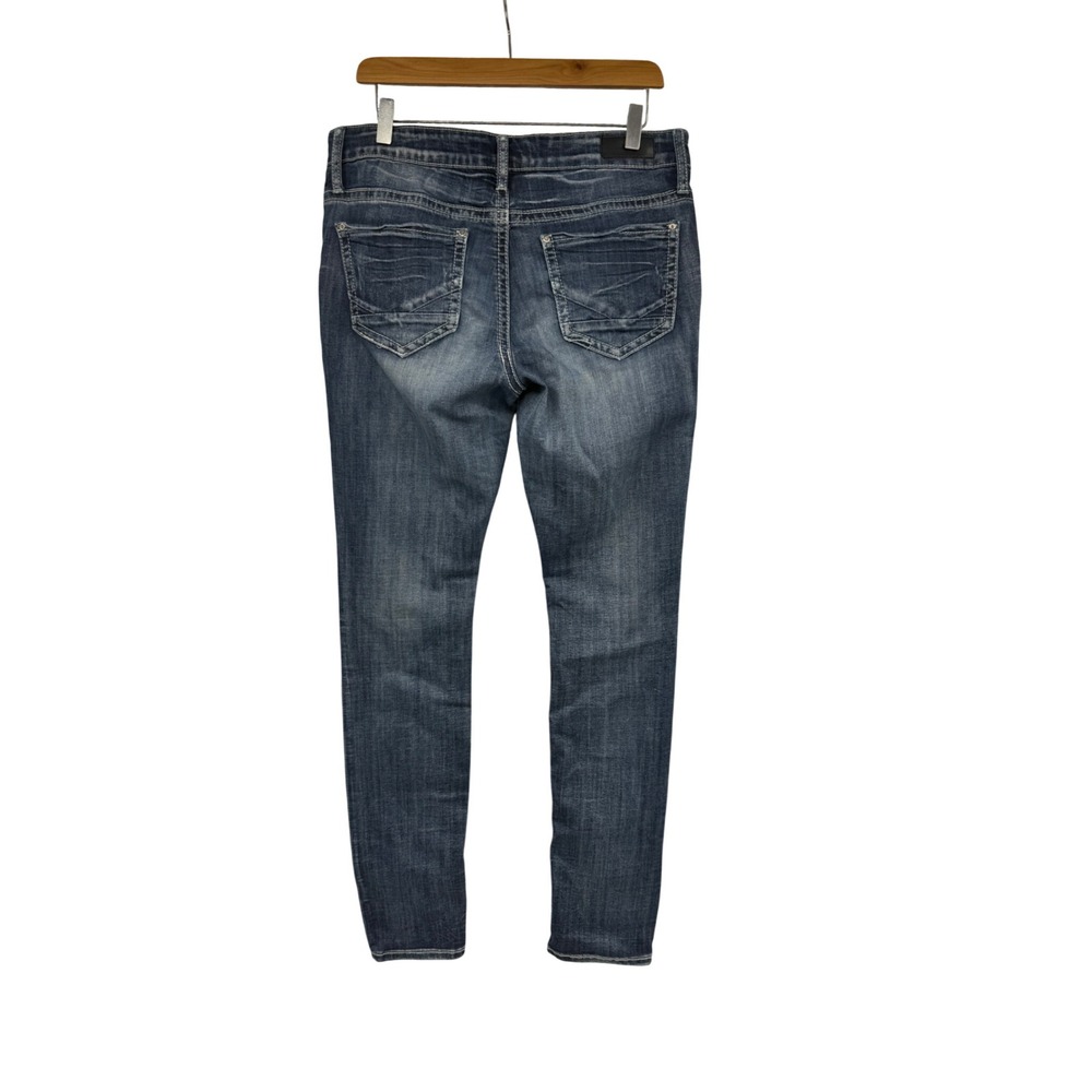 Daytrip Lynx Skinny Jeans Womens 31L Dark Wash Stretch Denim Whiskered Slim Fit